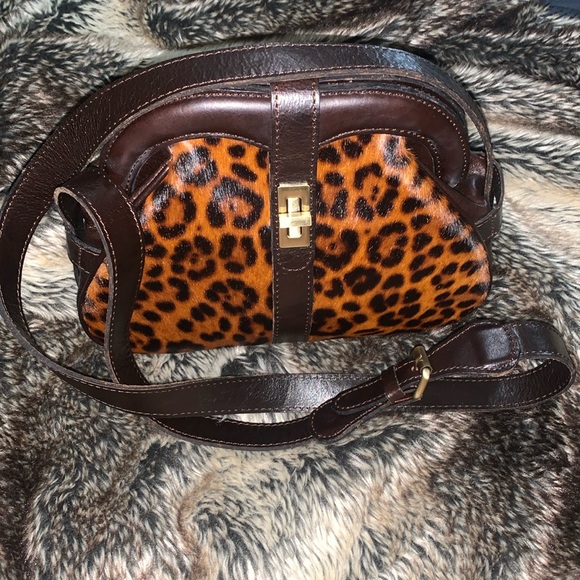 Patricia Nash Handbags - Patricia Nash Leopard Leather & Fur Crossbody Bag